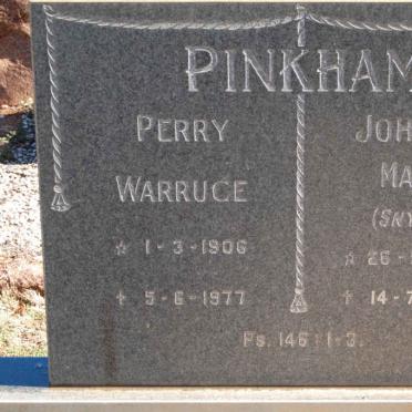 PINKHAM Perry Warruce 1906-1977 &amp; Johanna Maria SNYMAN 1905-1988
