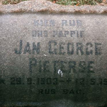 PIETERSE Jan George 1903-1961