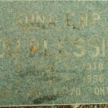 PLESSIS Pieter, du 1906-1965  &amp; Anna E.M.P. 1910-1998