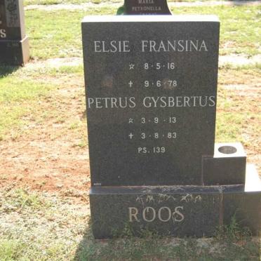 ROOS Petrus Gysbertus 1913-1983 &amp; Elsie Fransina 1916-1978