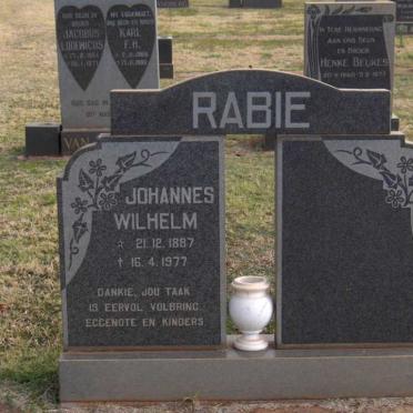RABIE Johannes Wilhelm 1887-1977