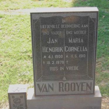 ROOYEN Jan Hendrik, van 1900-1979 &amp; Maria Cornelia 1910-