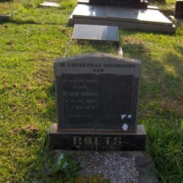 ROETS Hendrik Adriaan 1888-1970