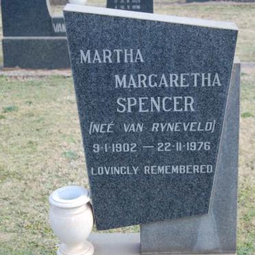 SPENCER Martha Margaretha nee VAN RYNEVELD 1902-1976
