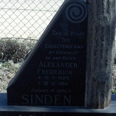 SINDEN Alexander Frederick 1889-1964