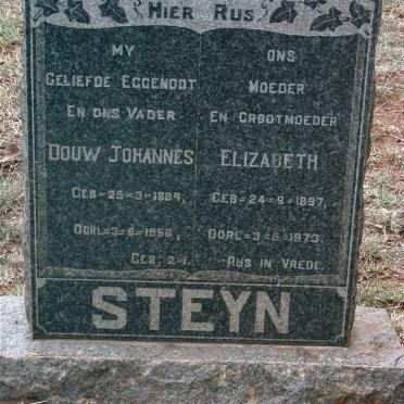 STEYN Douw Johannes 1884-1956 &amp; Elizabeth 1897-1973