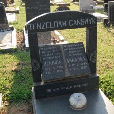 TENZELDAM Hendrik, GANSWYK 1891-1980 & Anna M.E. 1895-1892