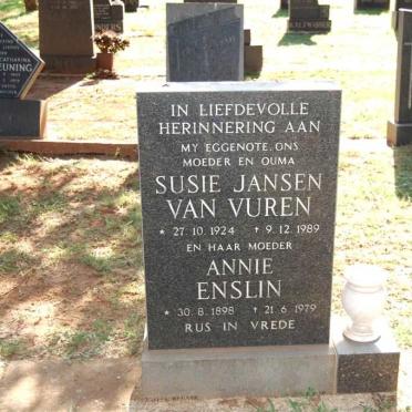 VUREN Susie, Jansen van 1924-1989 :: ENSLIN Annie 1898-1979