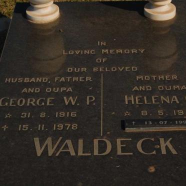 WALDECK George W.P. 1916-1978 &amp; Helena C. 1913-1996