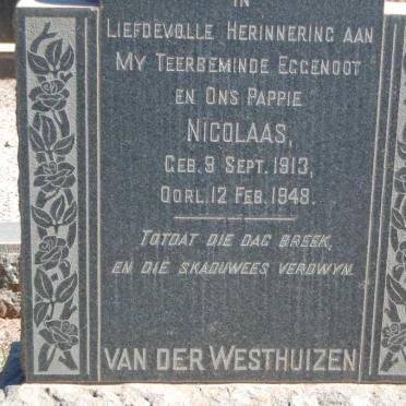 WESTHUIZEN Nicolaas, van der 1913-1948