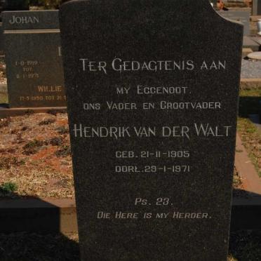 WALT Hendrik, van der 1905-1971