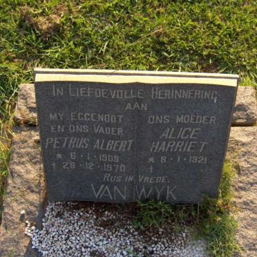 WYK Petrus Albert, van 1909-1970 &amp; Alice Harriet 1921-