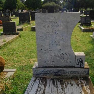 WESTHUIZEN Gert Petrus, van der 1909-1979 &amp; Christina Johanna SWART 190?-1983