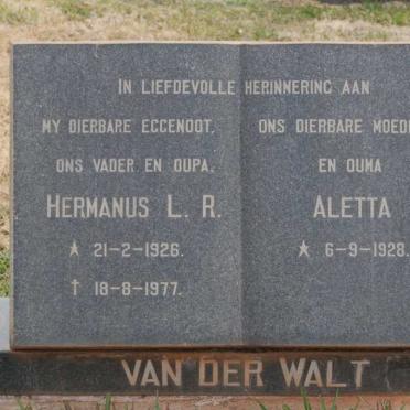 WALT Hermanus L.R., van der 1926-1977 &amp; Aletta 1928-