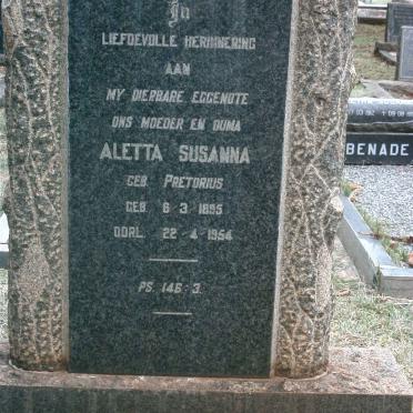 ZYL Aletta Susanna, van nee PRETORIUS 1895-1954