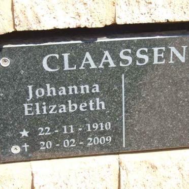CLAASSENS Johanna Elizabeth 1910-2009