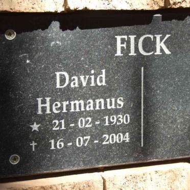 FICK David Hermanus 1930-2004