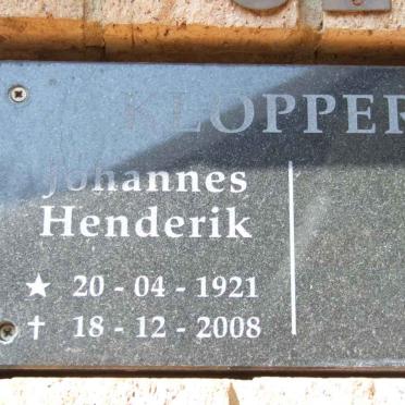 KLOPPERS Johannes Henderik 1921-2008