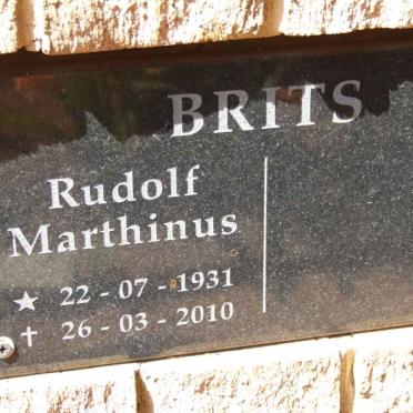 BRITS Rudolf Marthinus 1931-2010