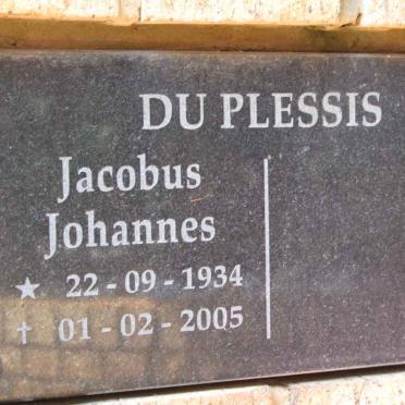 PLESSIS Jacobus Johannes, du 1934-2005