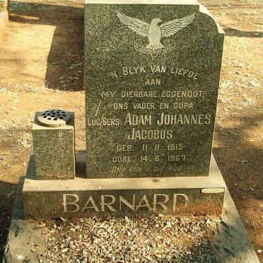 BARNARD Adam Johannes Jacobus 1915-1967