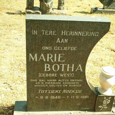 BOTHA Maria nee WEST 1946-1981