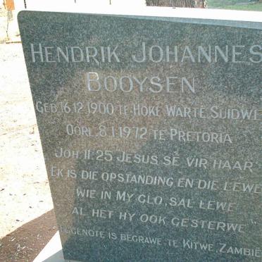BOOYSEN Hendrik Johannes 1900-1972
