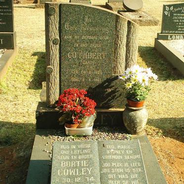 COWLEY Cuthbert 1925-1967 :: COWLEY Burtie 1974-1998