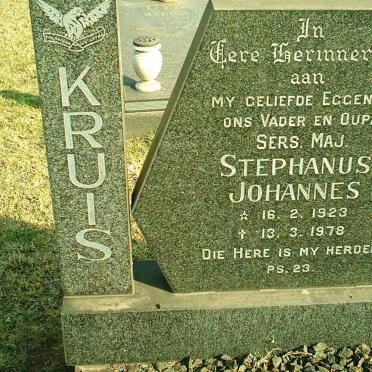 KRUIS Stephanus Johannes 1923-1978