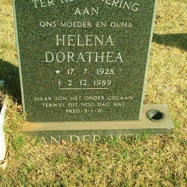 MERWE Helena Dorathea, van der 1928-1989
