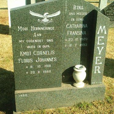 MEYER Cornelis Floris Johannes 1918-1988 &amp; Catharina Fransina 1920-1993
