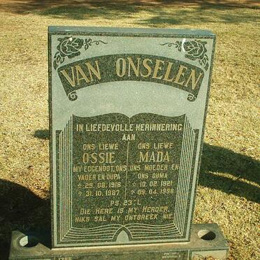 ONSELEN Ossie, van 1916-1987 &amp; Mada 1921-1998