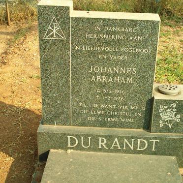 RANDT Johannes Abraham, du 1926-1976