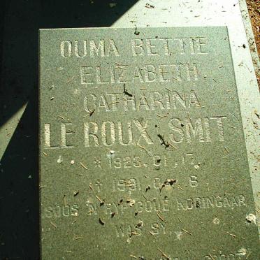 ROUX Elizabeth Catharina, le nee SMIT 1926-1991