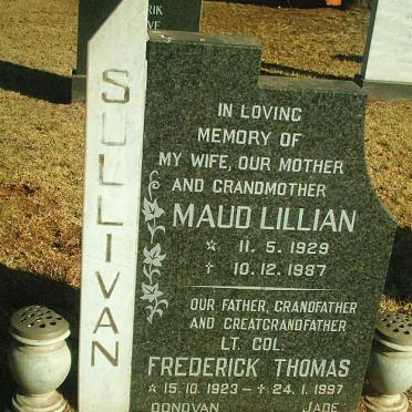SULLIVAN Frederick Thomas 1923-1997 &amp; Maud Lillian 1929-1987