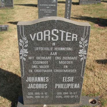 VORSTER Johannes Jacobus 1915-1991 &amp; Elsie Phillipiena 1914-1999