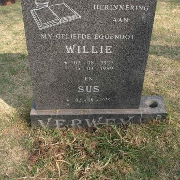 VERWEY Willie 1927-1999  &amp; Sus 1939-