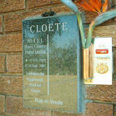 CLOETE J.J. 1924-2001