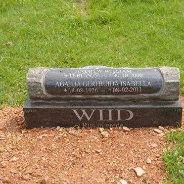 WIID Andrew William 1925-2000 &amp; Agatha Gertruida Isabella 1926-2011