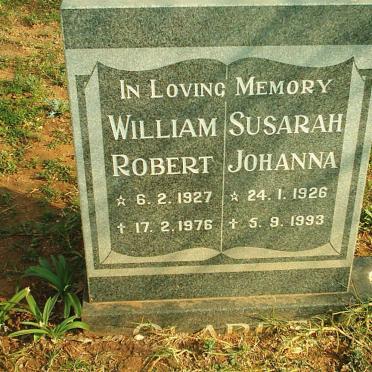 ? William Robert 1927-1976 &amp; Susarah Johanna 1926-1993