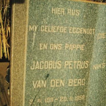 BERG Jacobus Petrus, van den 1911-1956