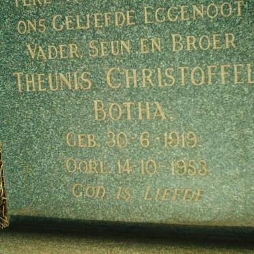 BOTHA Theunis Christoffel 1919-1953
