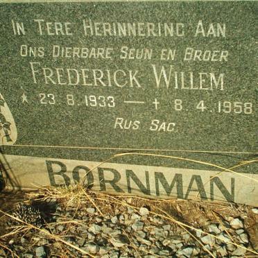 BORNMAN Frederick Willem 1933-1958