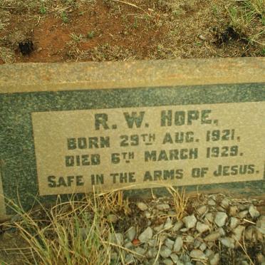 HOPE R.W. 1921-1929