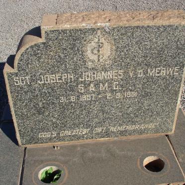 MERWE Joseph Johannes, van der 1897-1961