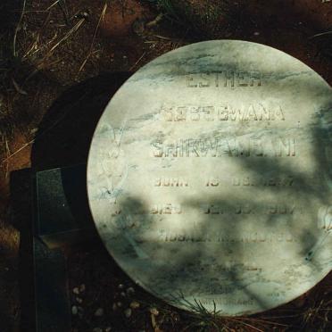 SHIKWAMBANI Esther Sebegwana ?-1967