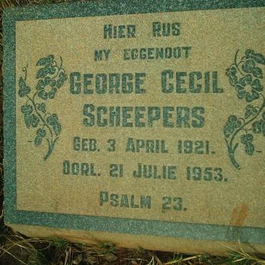 SCHEEPERS George Cecil 1921-1953