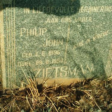 ZIETSMAN Philip John 1895-1954