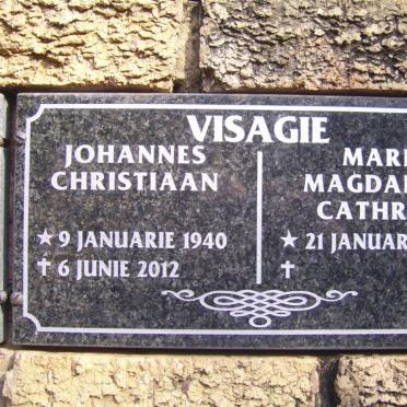 VISAGIE Johannes Christiaan 1940-2012 &amp; Maria Magdalena Cathrina 1943-