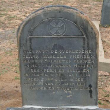 PRENSLOO Clara Isabella nee POTGIETER 1826-1884